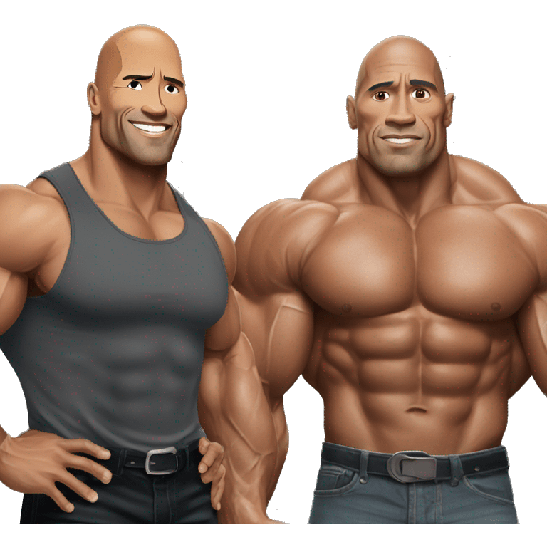 The rock and Arnold the bodybuilder emoji