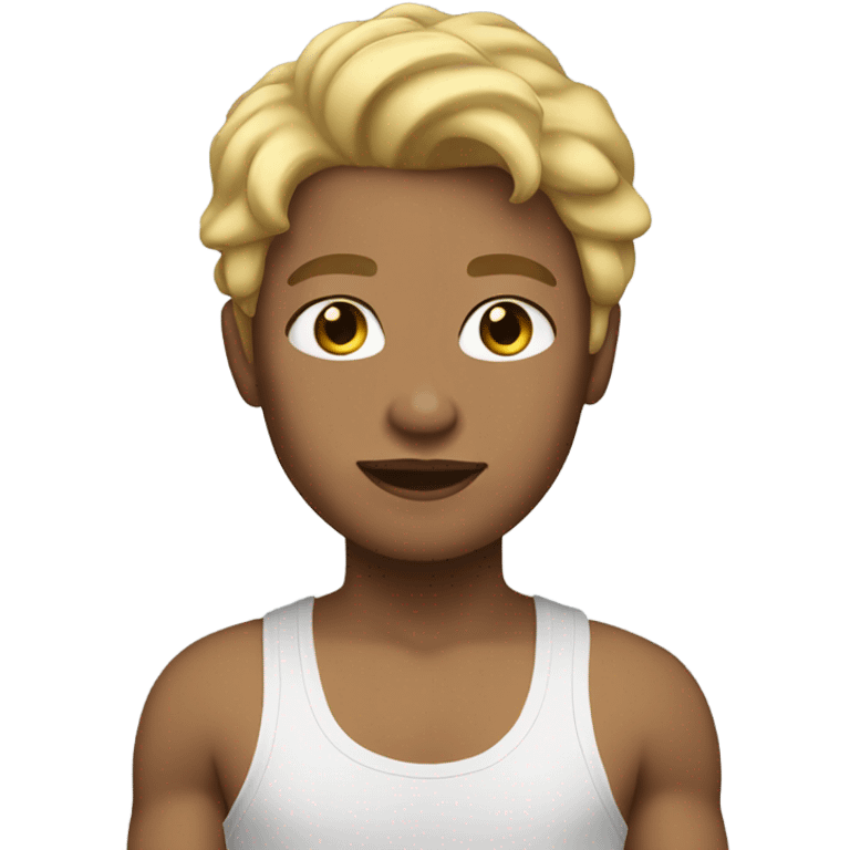 Pretty Light skin with blonde hair and tank top emoji