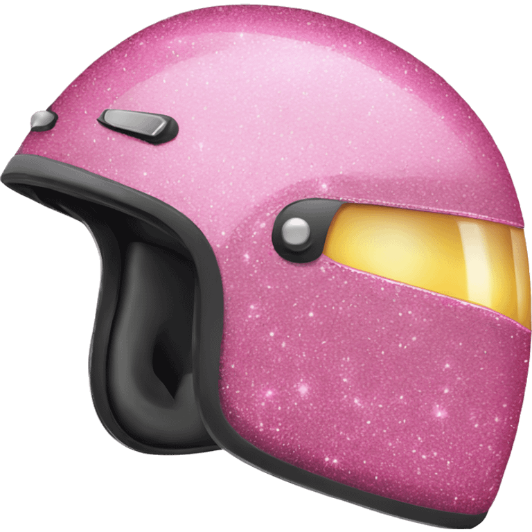 pink glitter motorbike helmet emoji