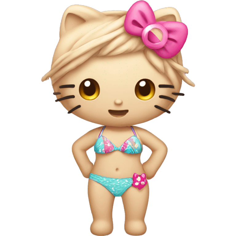 Hello kitty with a pretty bikini emoji