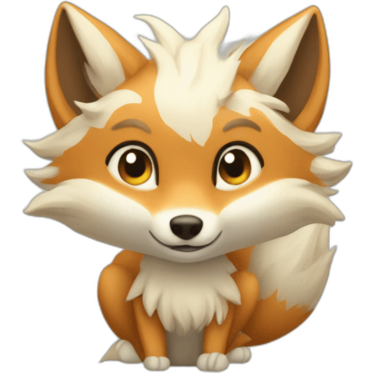 beige nine tailed fox emoji