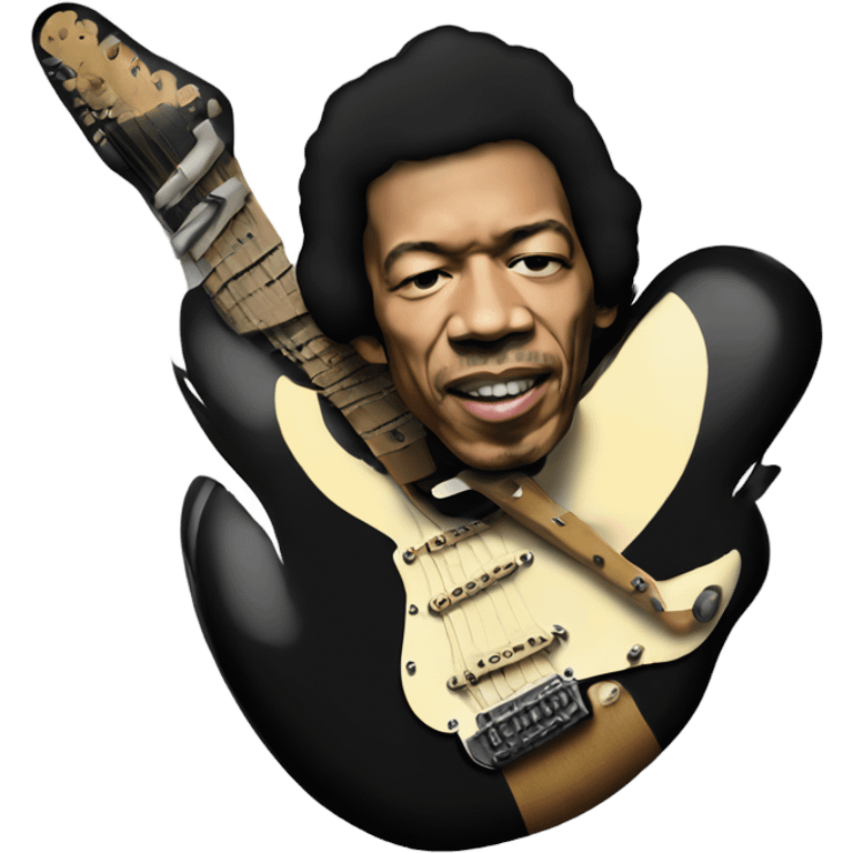 Black fender Stratocaster Jimi Hendrix  emoji