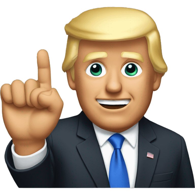 Trump with hand in air emoji