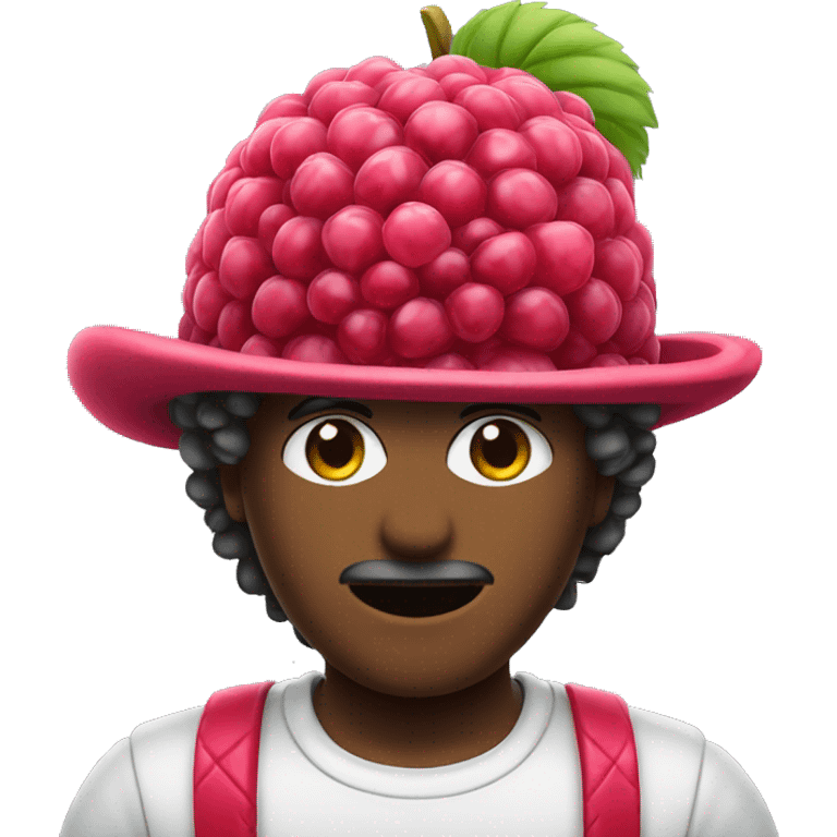 raspberry wearing hat emoji