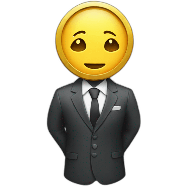 coin wearing a suit emoji