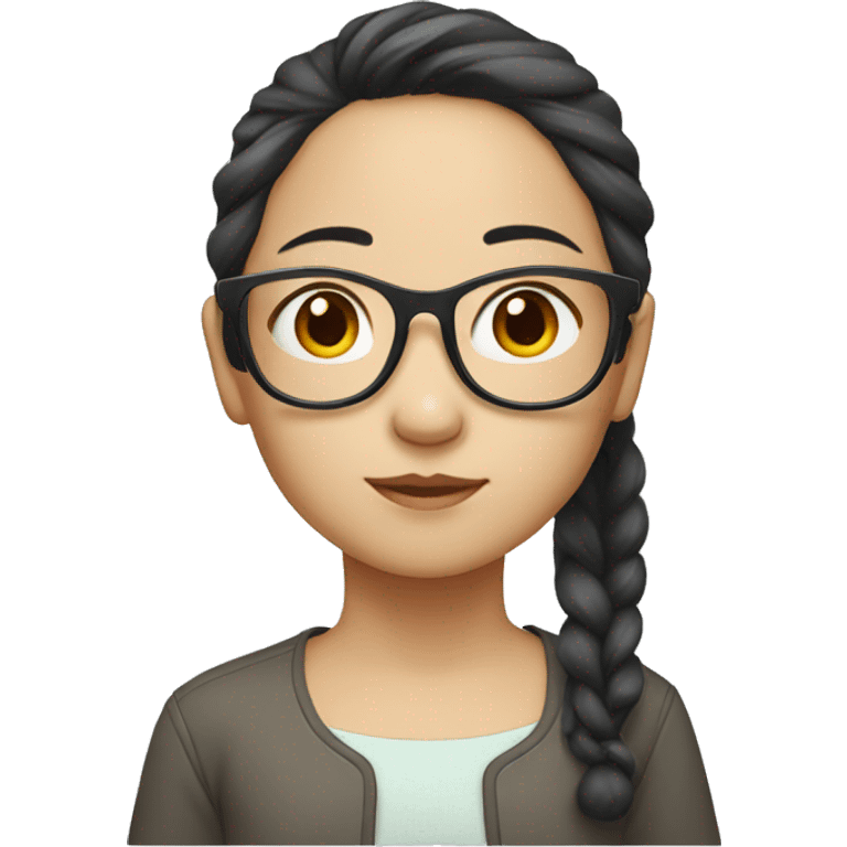 Chinese girl wearing glass, hair to shoulder  emoji