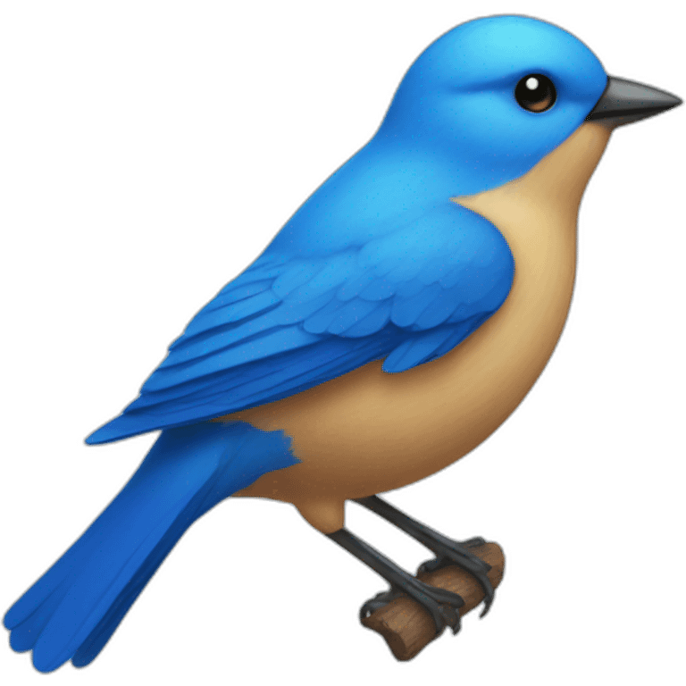 An X-shaped blue bird emoji