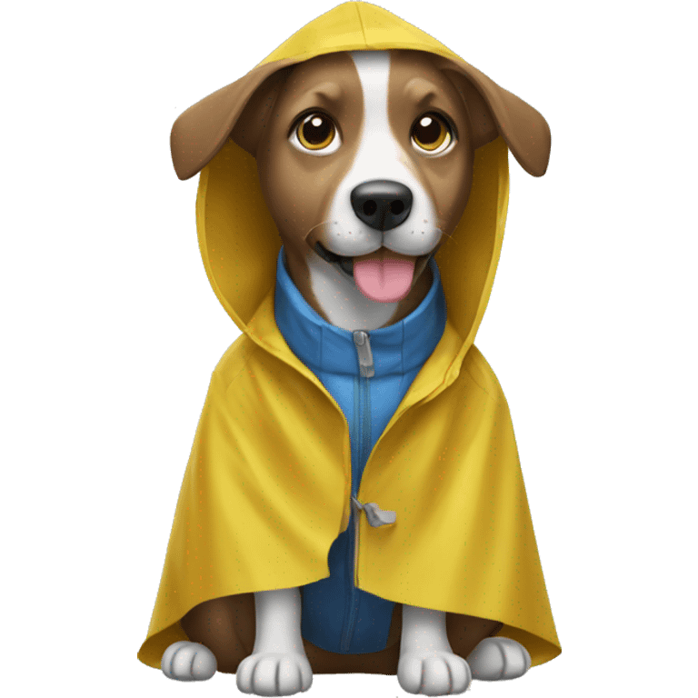 Dog with rain coat emoji