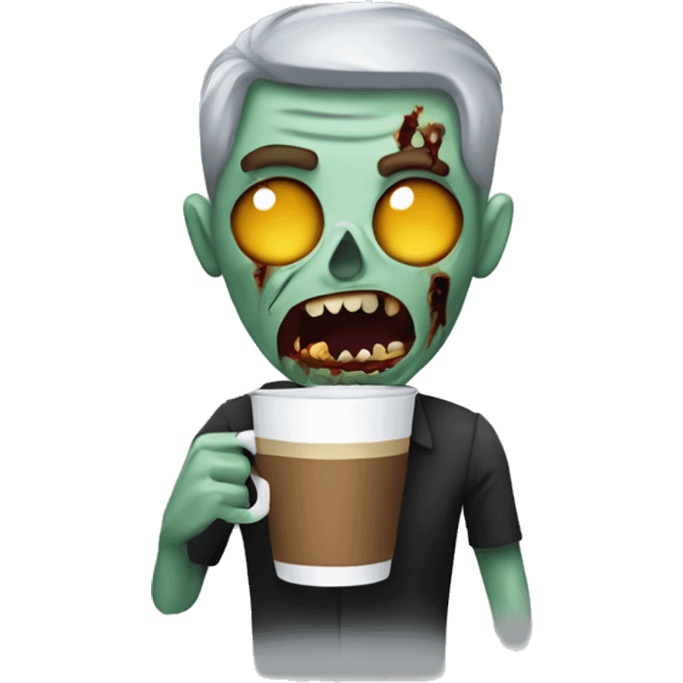 Zombie drinking coffee emoji