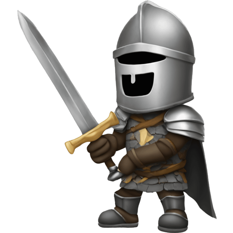 Knight in rock emoji