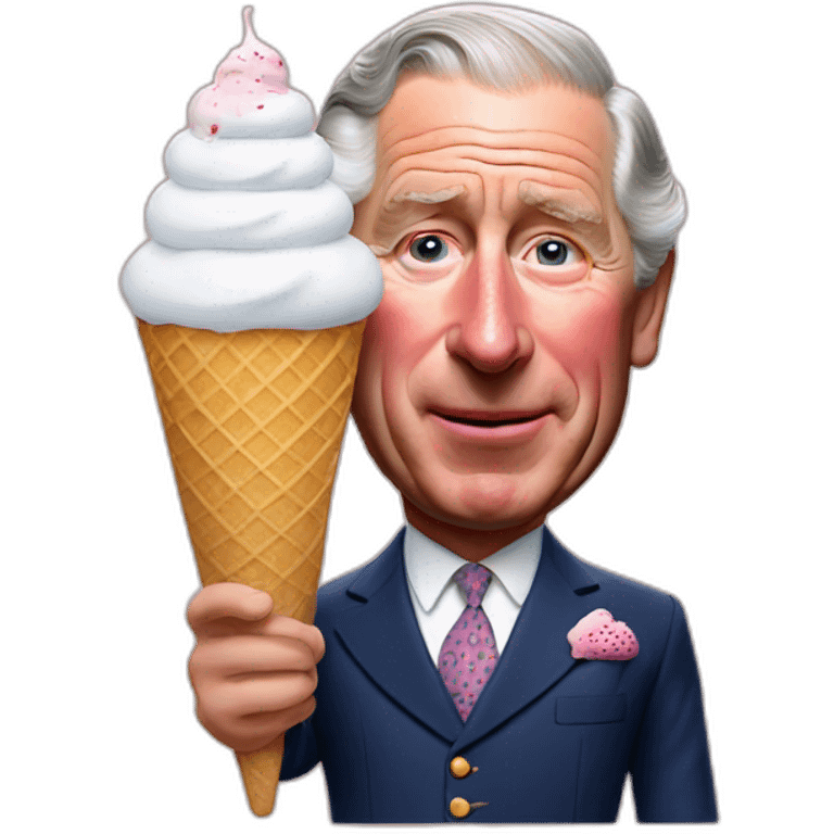 Prince Charles with an ice cream emoji