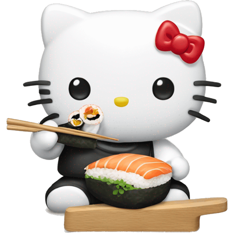 Hello kitty eating sushi  emoji