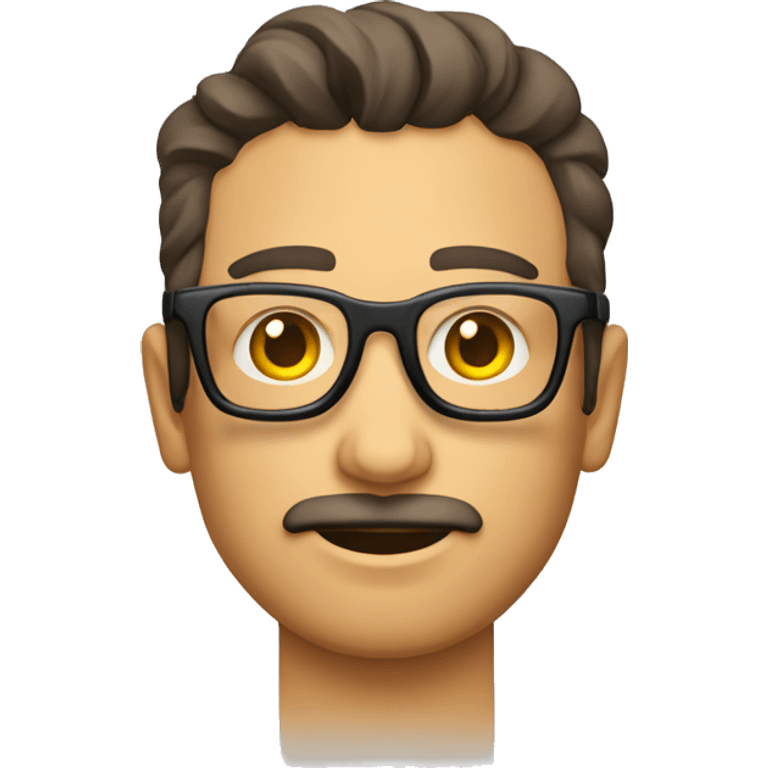 hombre calvo con gafas finas emoji