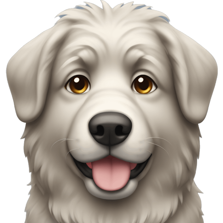 Caucasian Shepherd dog emoji facing straight on emoji