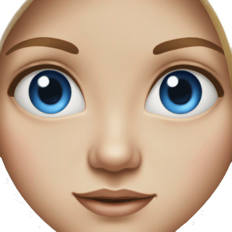 realistic portrait of girl with blue eyes  emoji