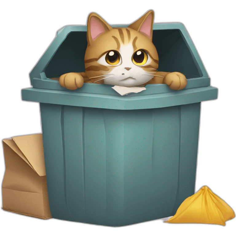 cat in garbage emoji