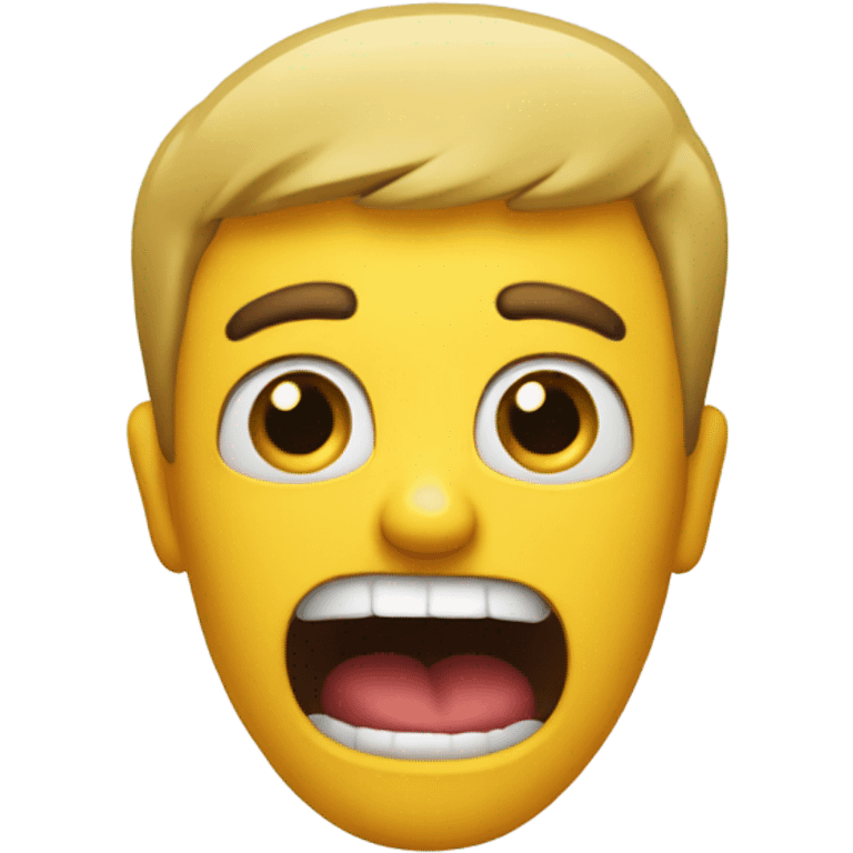 yellow emoji scared with hands up emoji