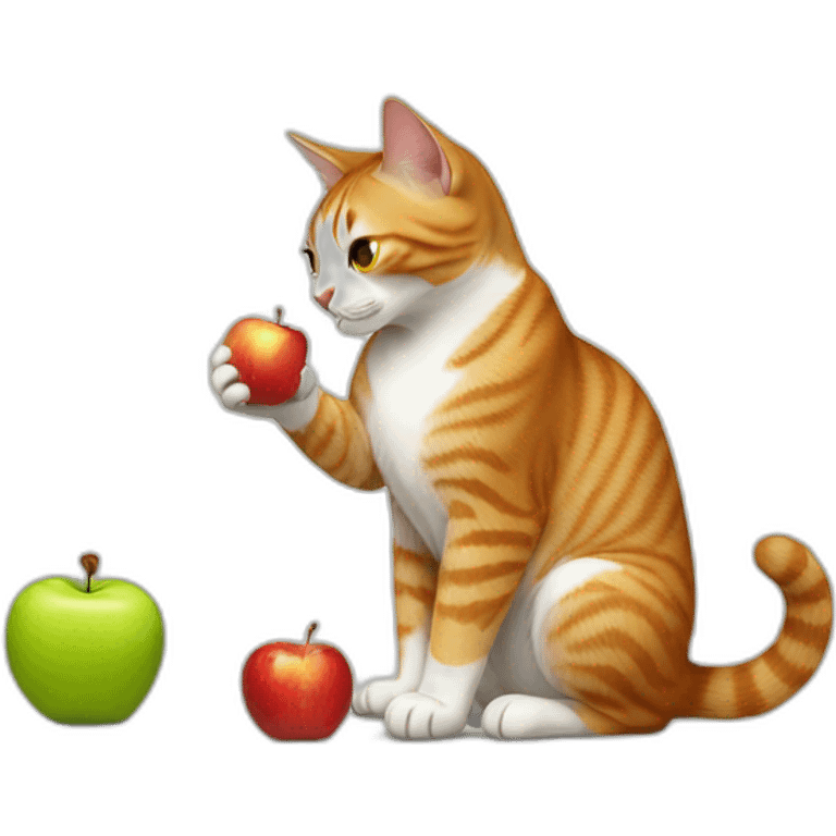 cat drinking apple emoji