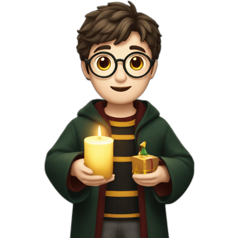 Harry Potter Holding a christmas candle emoji