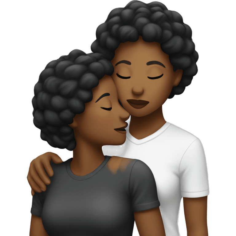 Black lesbians kissing  emoji