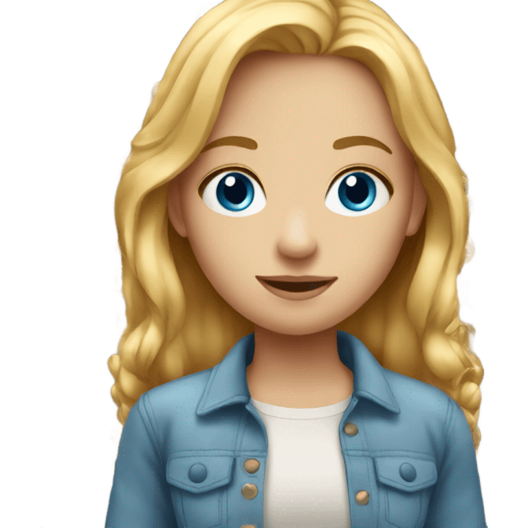 blonde girl with blue eyes reddish hair emoji