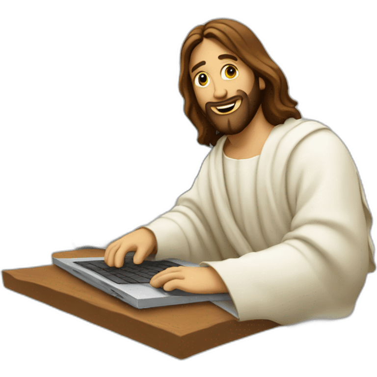 jesus christ at a laptop emoji