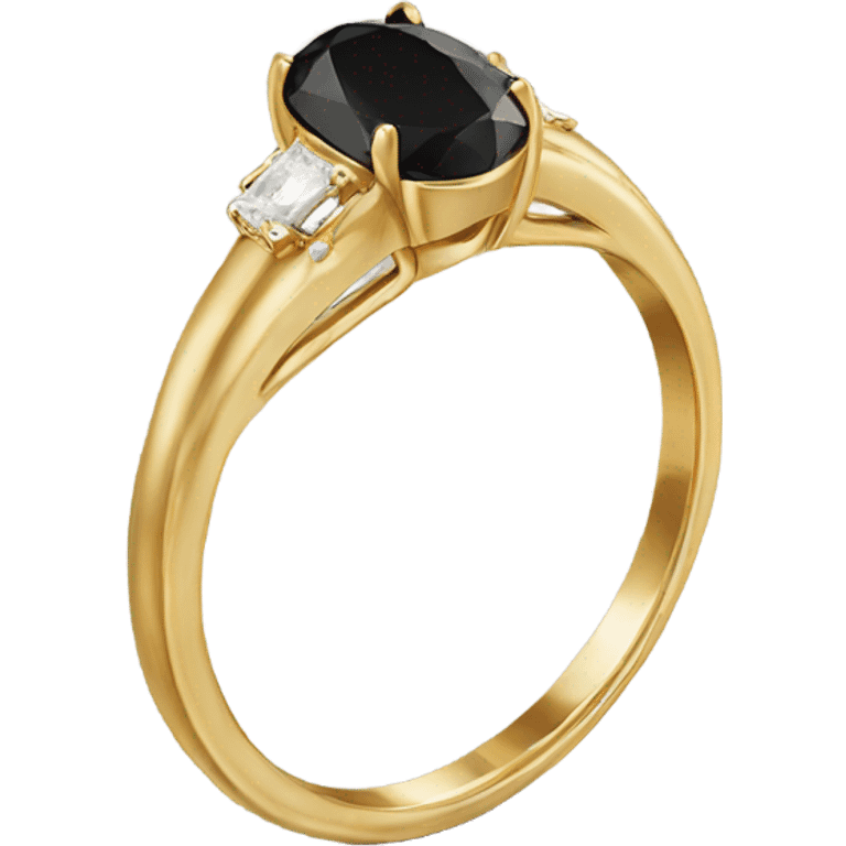 gold ring with black oval diamond emoji