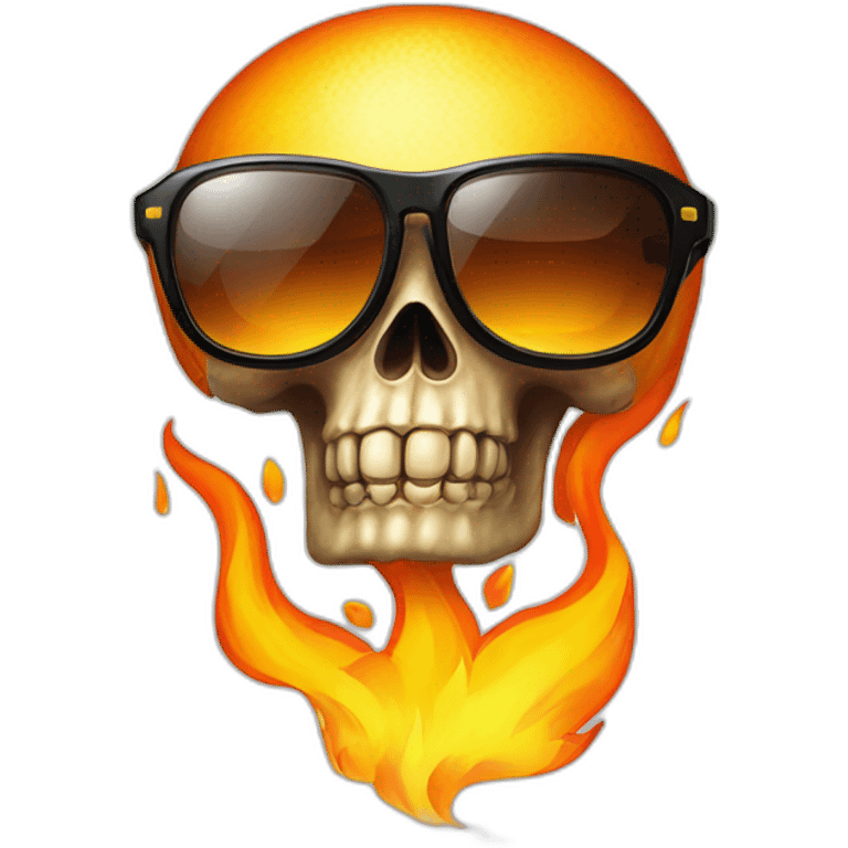 COOL FLAMING SKULL WITH SUNGLASSSES emoji