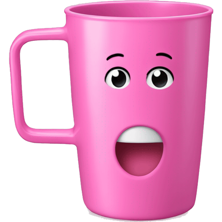 Pink 40 tumbler cup with handle emoji