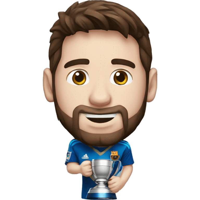 Messi con la copa del mundo emoji