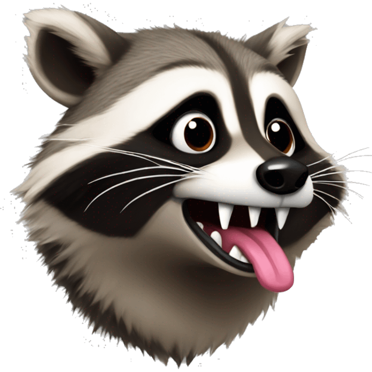 Crazy Raccoon with tongue  emoji