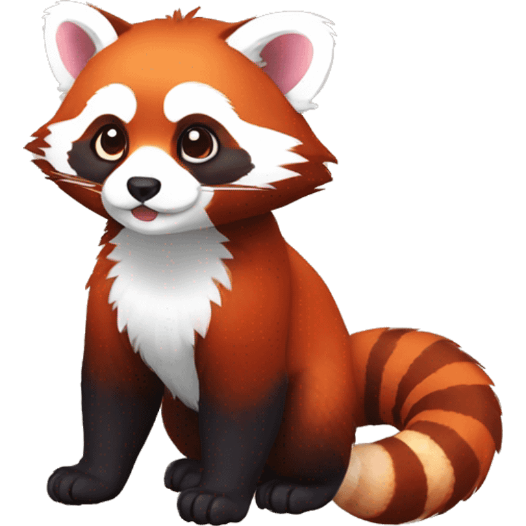 Cute red panda-ferret-hybrid full body emoji