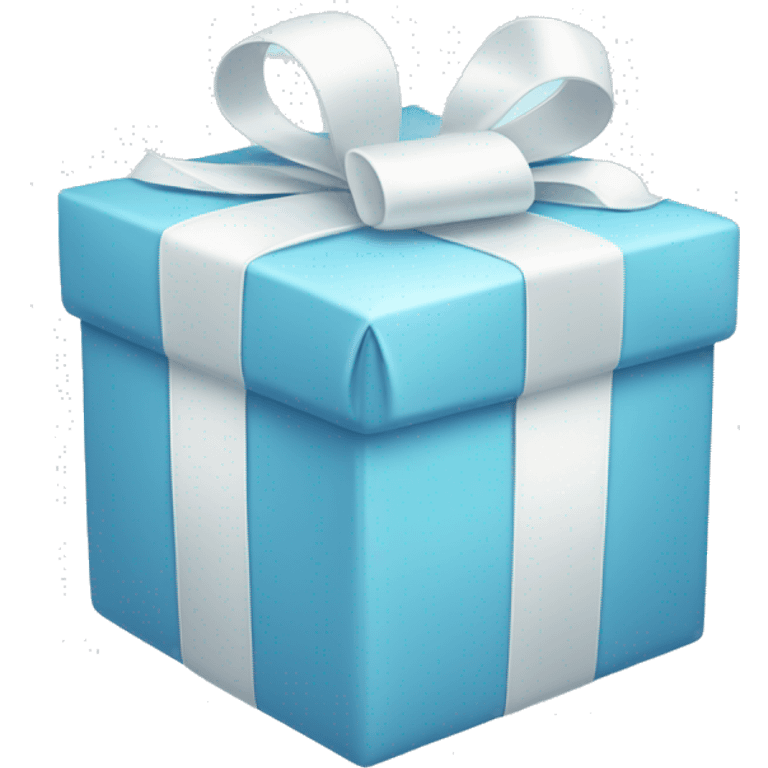 Light blue present with white ribbon bow emoji