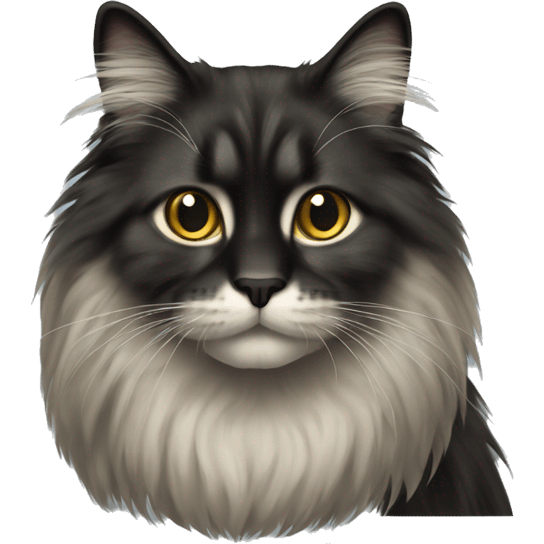 longhair cat black emoji