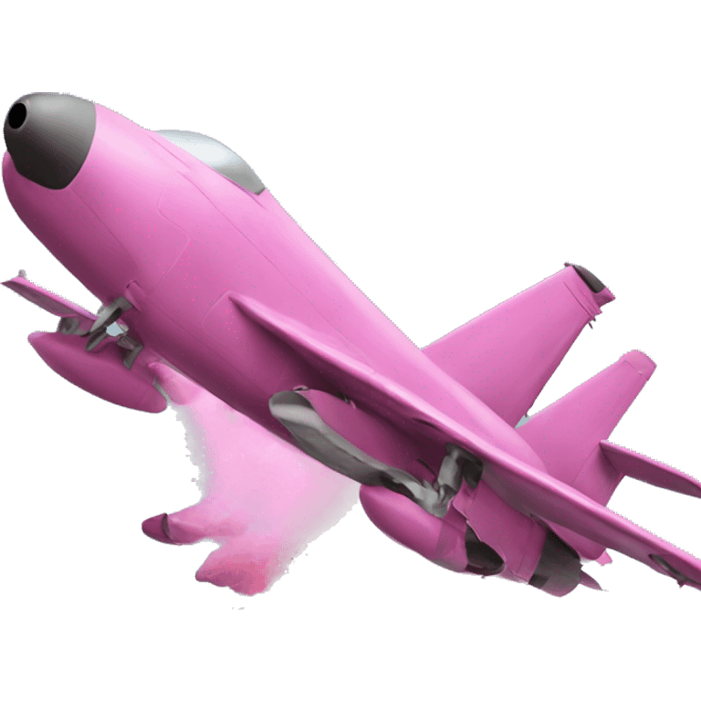 pink fighter plane crash emoji