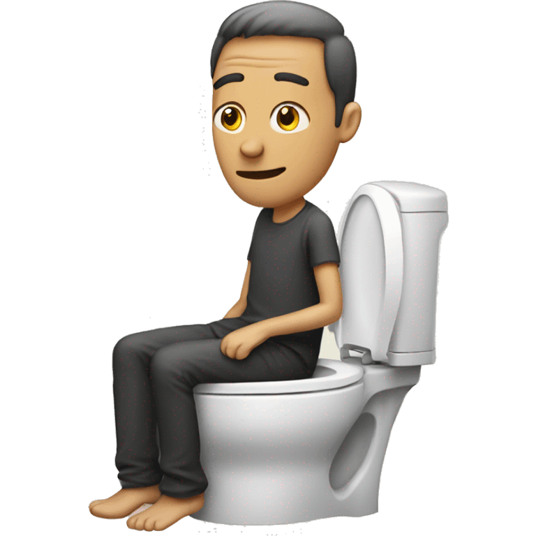 A man inside a toilet with long neck emoji