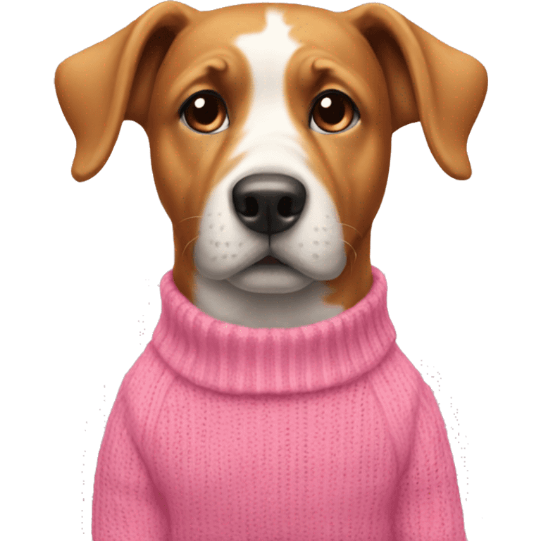 Dog with pink sweater  emoji