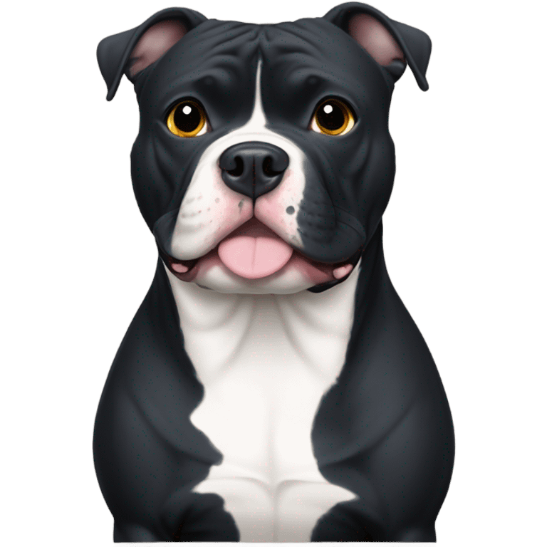 Black American Bully with small white spot on his chin emoji