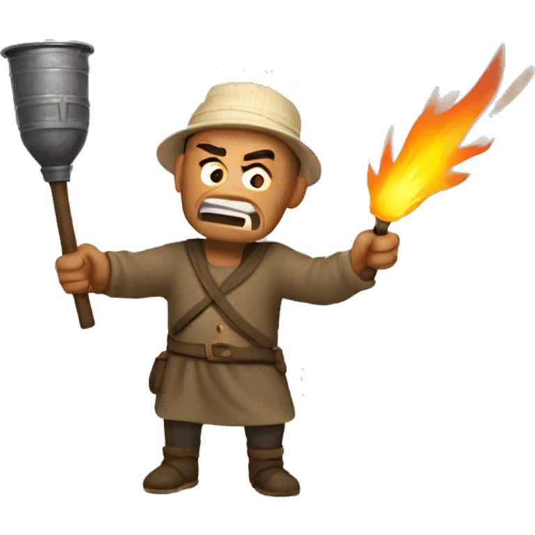 peasant angry with a torch  emoji