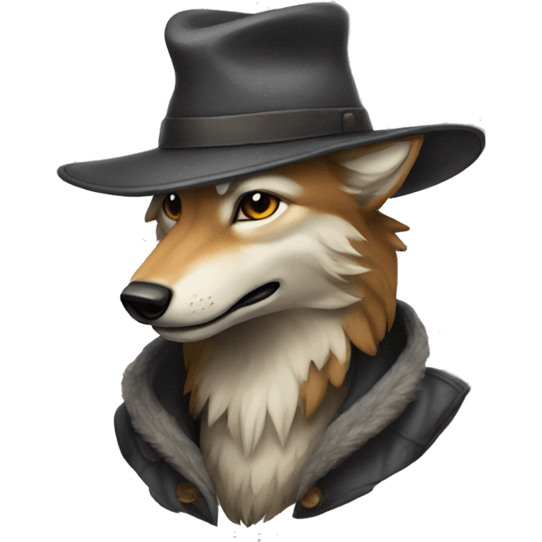 therian wolf with a hat emoji