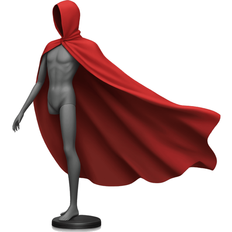 faceless mannequin flapping red cape emoji