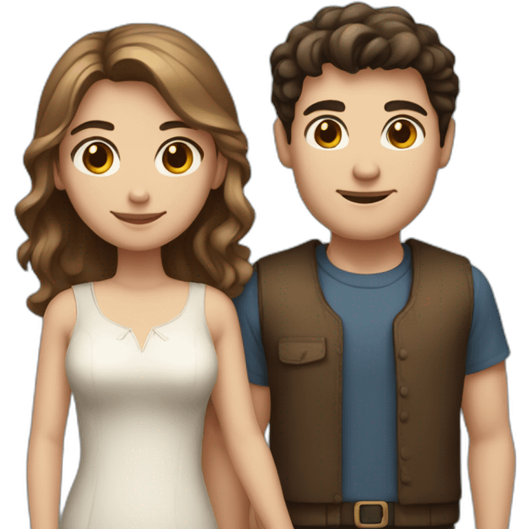 a dark-haired white man with brown eyes and a girl with light brown hair and blue eyes are holding hands emoji