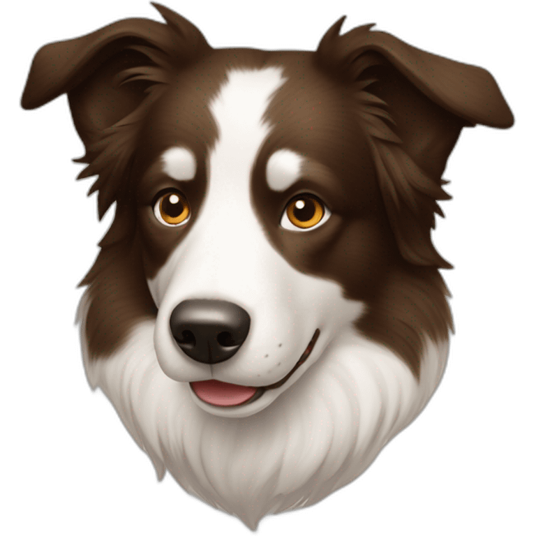 Border collie white with light brown spots and pointy ears emoji