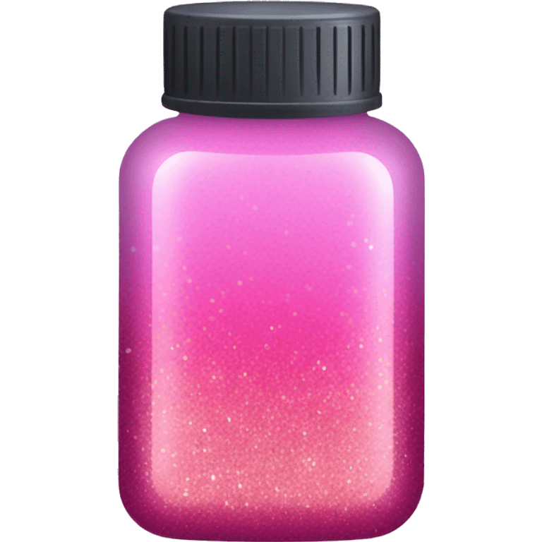 Pink ombre medication bottle with glitter  emoji