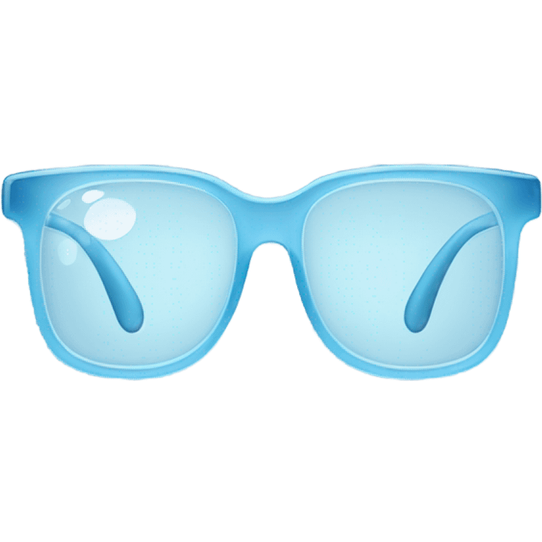 Cristal glasses with fine light blue frame emoji