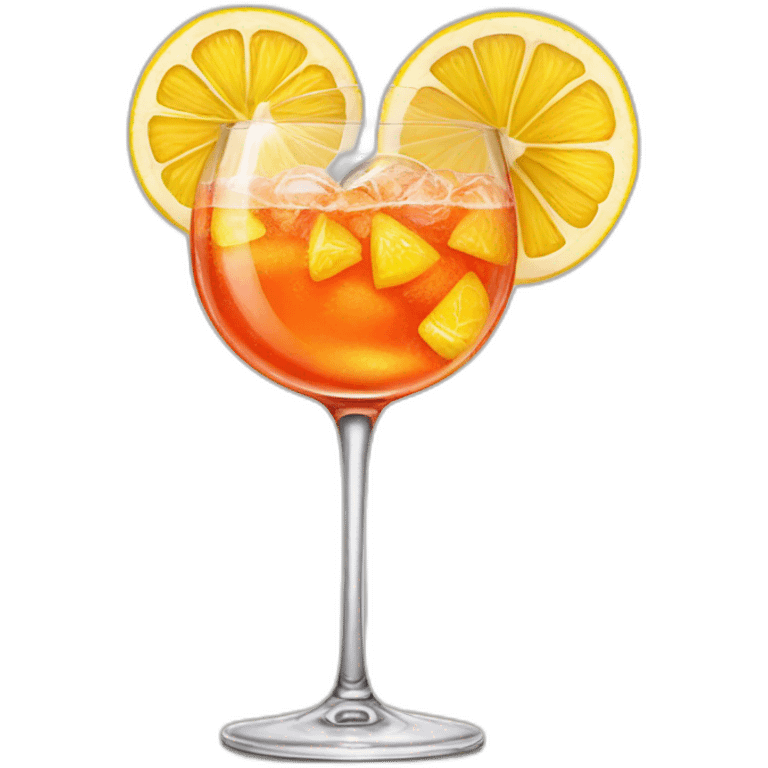 Aperol spritz with a slice of lemon emoji