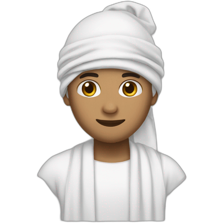 a white thobe and a durag emoji