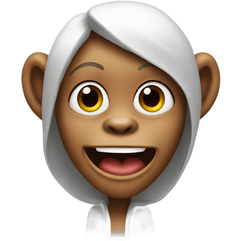 Wacky monkey lady emoji