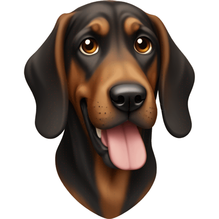 smiling black and brown bloodhound  emoji