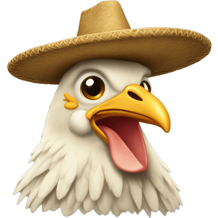 gallina con sombrero emoji